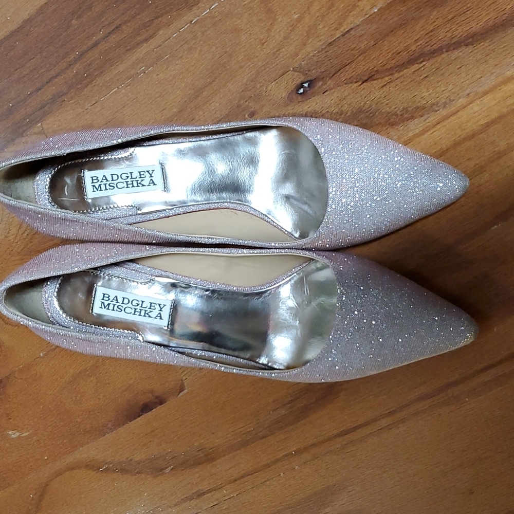 Badgley Mischka glitter shoe